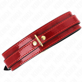 KINK - ADJUSTABLE WINE RED COLLAR WITH GOLD DETAILS 29-42.5CM X 4CM